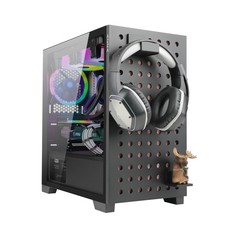 AZZA Elise Tower Micro-ATX Case - Sleek Black Transparent Design, No Power Supply - Premium Quality & Stylish Build!